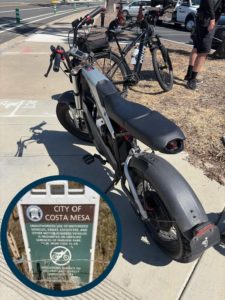 impounded e bike - courtesy of costa mesa pd