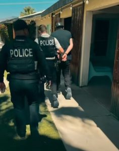 suspect in custody - courtesy of desert hot springs police department