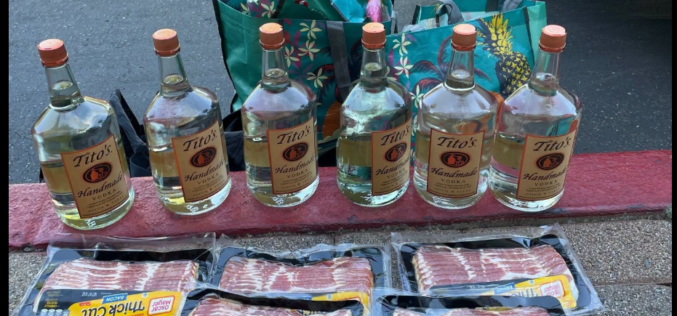 The Vodka & Bacon Bandit Caught in the Act of Stealing