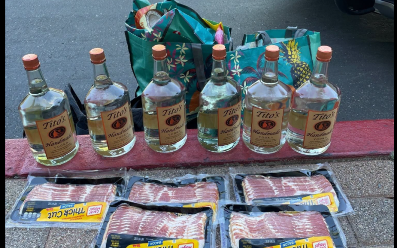 The Vodka & Bacon Bandit Caught in the Act of Stealing