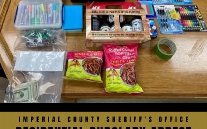 Deputies Recover Stolen Property and Arrest Holtville Resident for Residential Burglary