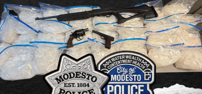 Modesto Police Seize 60 Pounds of Methamphetamine and Firearms Following Traffic Stop