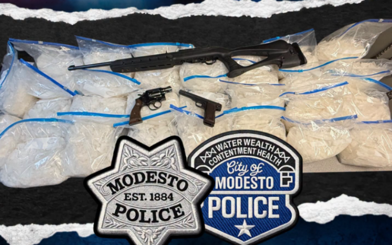 Modesto Police Seize 60 Pounds of Methamphetamine and Firearms Following Traffic Stop