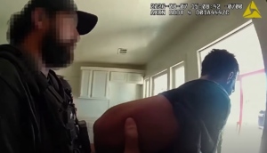 suspect in custody - still image from axon body cam - courtesy of stanislaus county sheriff's office