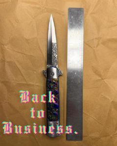 Seized switchblade knife