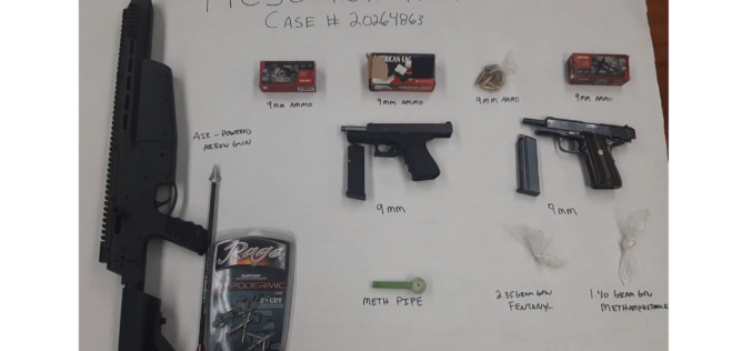 Firearms & Suspected Fentanyl Discovered During Traffic Stop in Eureka