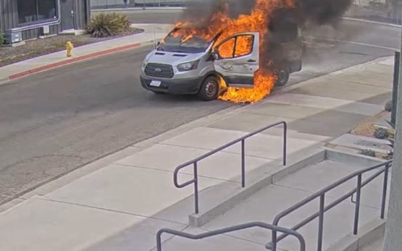 Suspect Detained on Arson Allegations Following Vehicle Fire Near Airport
